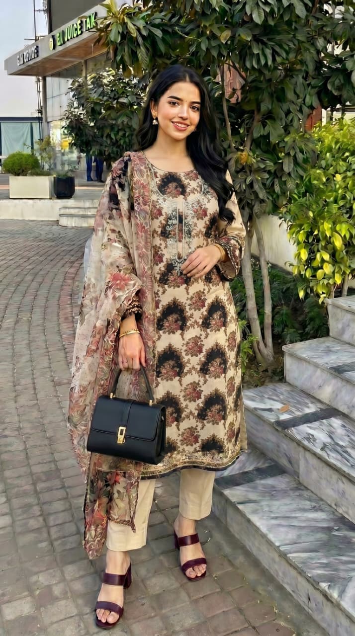 Noorani Glass Organza Hand Work Suit
